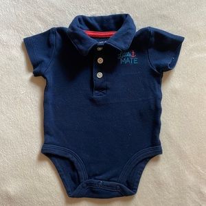 Carter’s Baby Boy’s short sleeve collared onesie, size 3 months